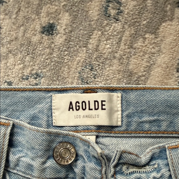Agolde Light Blue Straight Leg Jeans - Picture 5 of 10
